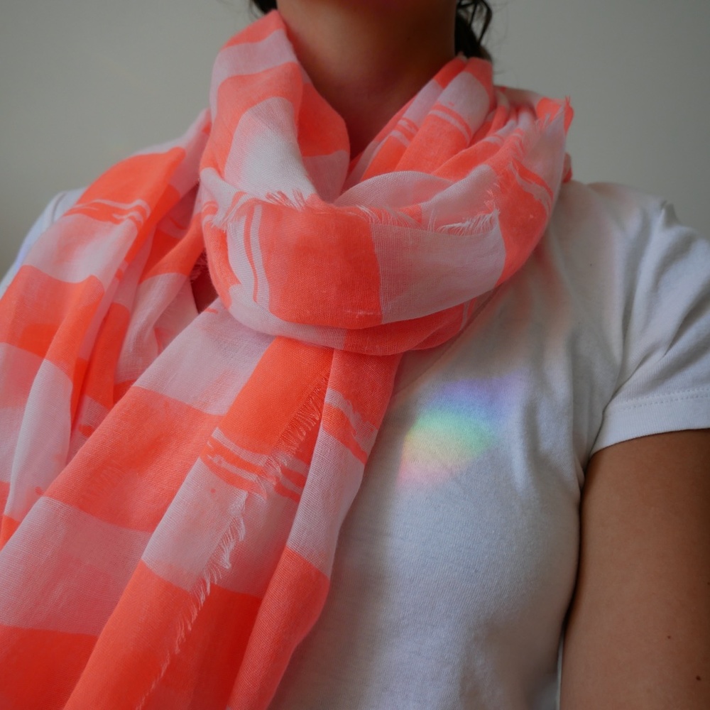 neon & white scarf - $5 add on 🥳